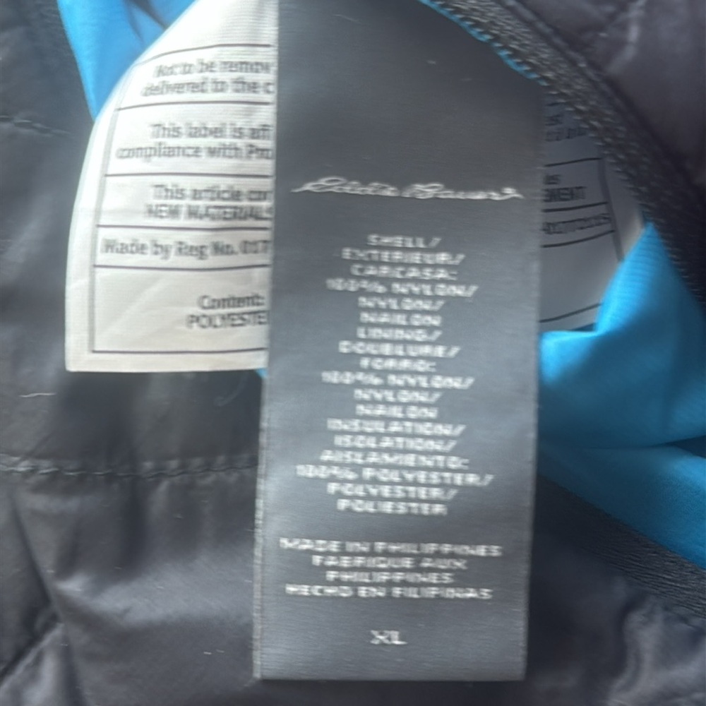 EDDIE BAUER REVERSIBLE LIGHTWEIGHT BLUE/BLACK JACKET (XL) - Picture 13 of 14